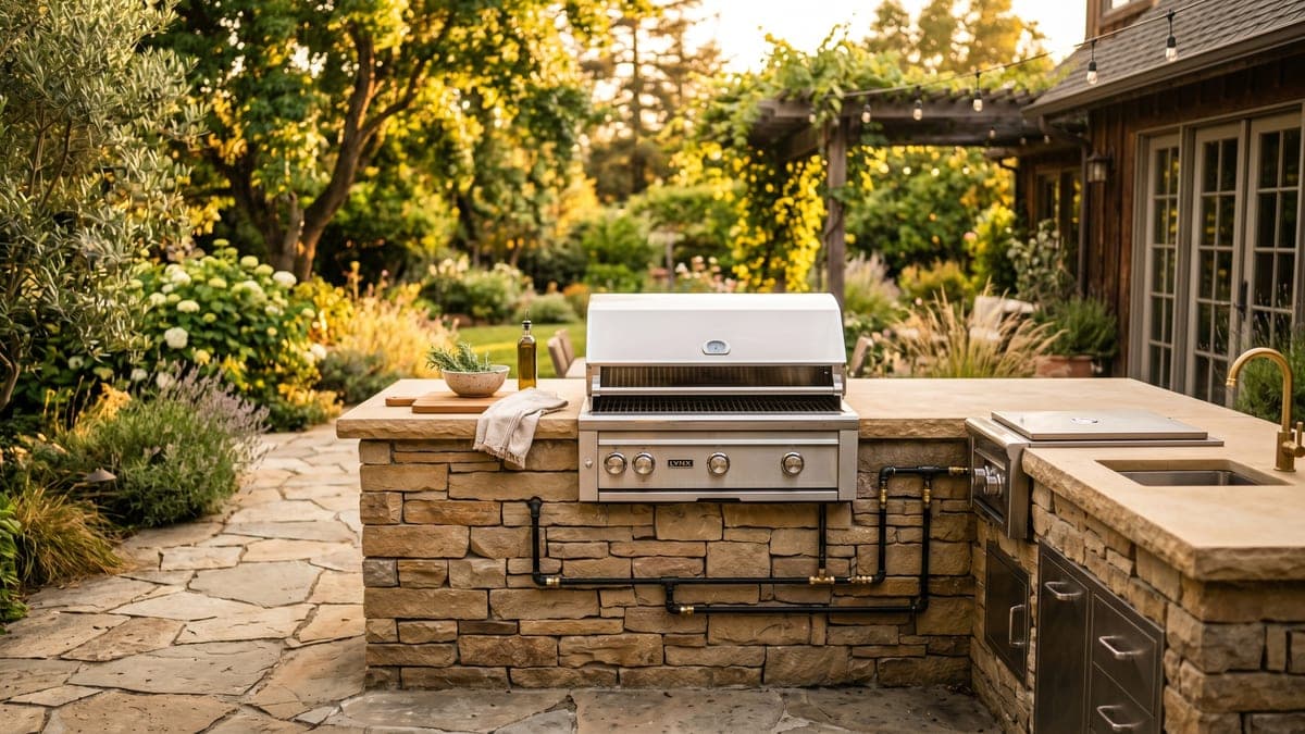 Outdoor Kitchen Gas Line Extension — Ballantyne Home
